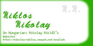 miklos mikolay business card